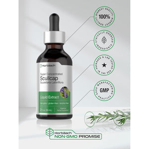 Horbäach Scullcap Herb Liquid Extract | 2 Fl Oz Tincture