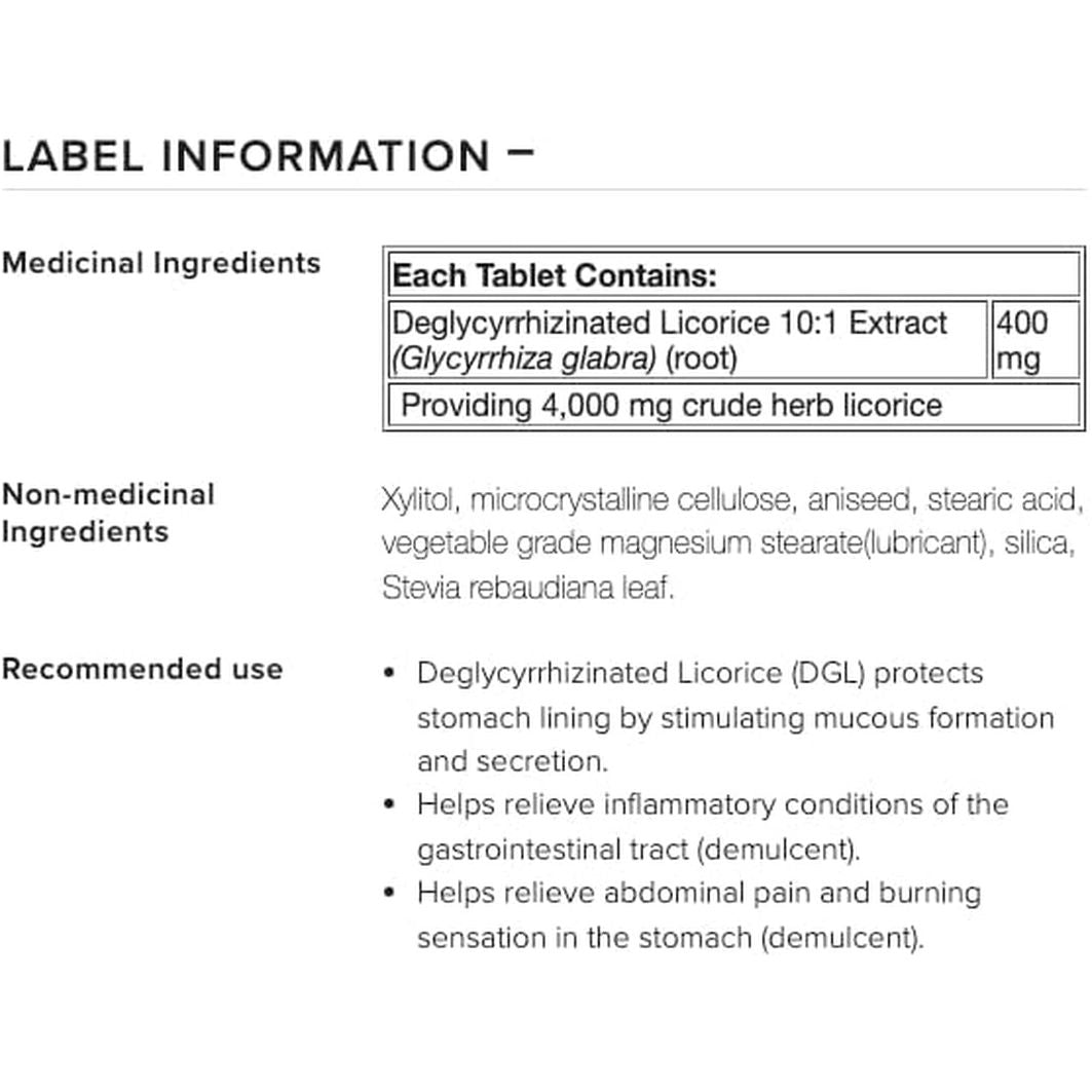 Bioclinic Naturals Dgl 180 Chewable 180 Tabs