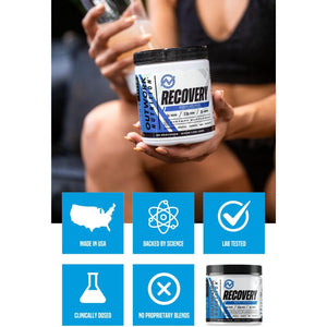 Outwork Nutrition Recovery Supplement, Post Workout Recovery Powder & Muscle Builder, Berry Splash, 240 Grams