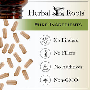Herbal Roots Organic Beet Root Powder Capsules - 1,500Mg - 60 Count Vegan Capsules - Certified USDA Organic