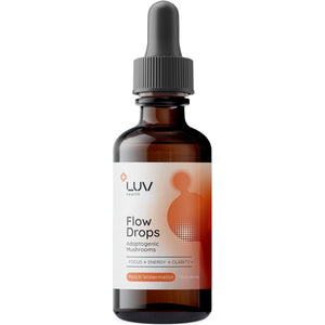 LUV Flow Drops®: Adaptogen Mushroom Blend for Mental Clarity & Energy, Focus & Immunity Support 30 Servings