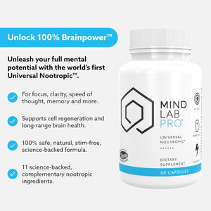 Mind Lab Pro® Universal Nootropic™ Brain Booster Supplement for Focus, Memory, Clarity, Energy - 60 Capsules