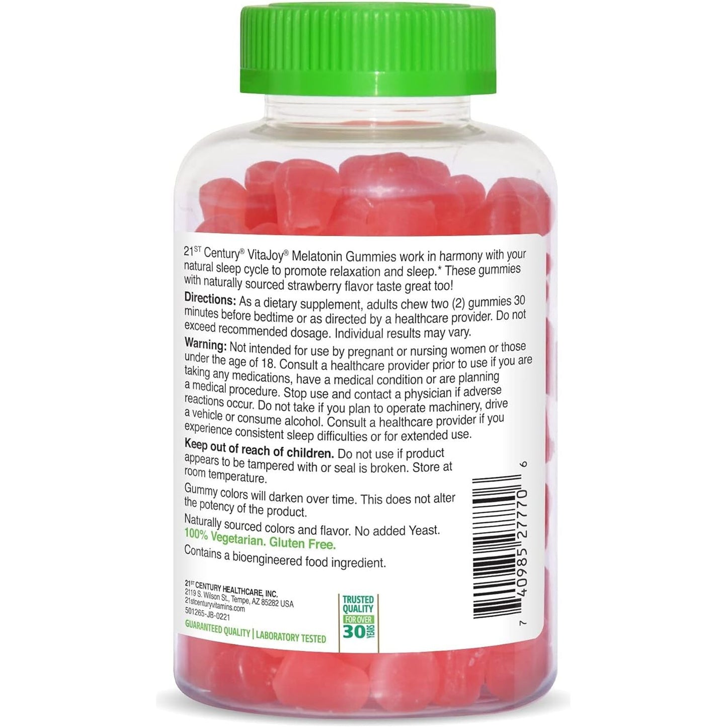 21St Century Vitajoy Melatonin Gummies, Multi, Strawberry, 120 Count