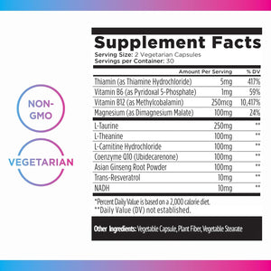 Livingood Daily Energy Supplements for Women & Men, 60 Vegetarian Capsules