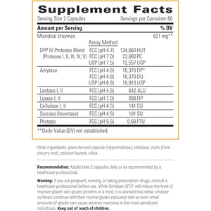 Integrative Therapeutics Similase GFCF - Digestive Enzyme Supplement for Occasional Gas & Bloating* -120 Vegan Capsules