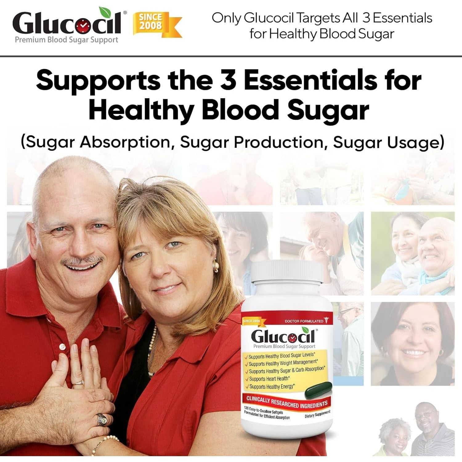 Glucocil - Premium Blood Sugar Support - Supports the 3 Essentials for Healthy Blood Sugar