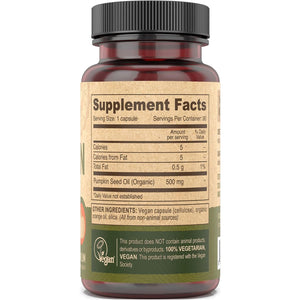 DEVA Nutrition Vegan Pumpkin Seed Oil 500 Mg, Cold-Pressed & Unrefined - 90 Capsules