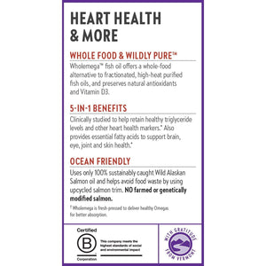 New Chapter Wholemega Fish Oil Supplement - 180 Ct, 1000Mg Softgels