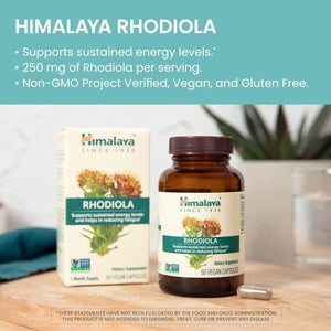 Himalaya Rhodiola Rosea for Energy and Stress and Exercise Endurance, 250 Mg, 60 Capsules
