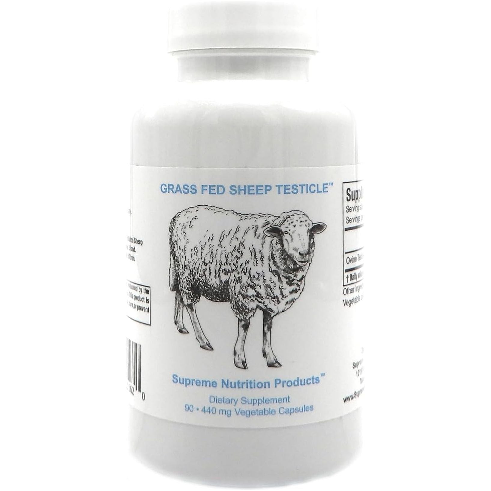 Supreme Nutrition Sheep Testicle - 100% Grass Fed and Finished in New Zealand, 90 Capsules
