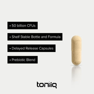 Toniiq 50 Billion CFU Lactobacillus Reuteri Probiotic 50Mg - Highest CFU Count - 60 Servings