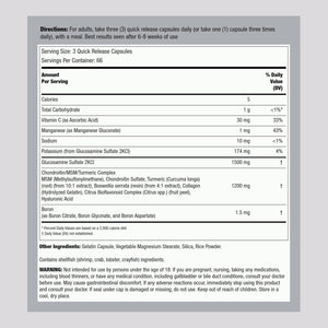 Piping Rock Glucosamine Chondroitin MSM | 200 Capsules | Non GMO & Gluten Free Supplement | by Lindberg