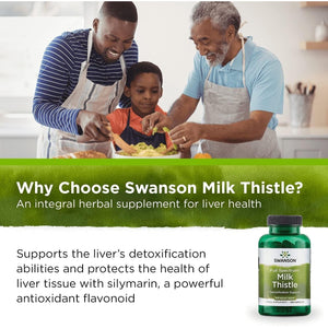 Swanson Milk Thistle - Natural Formula Helping to Maintain Overall Health & Wellbeing-(100 Capsules, 500Mg Each)