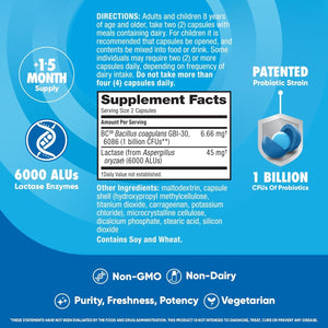 Digestive Advantage Probiotics + Lactase Digestive Enzymes for Digestive Health, 96Count