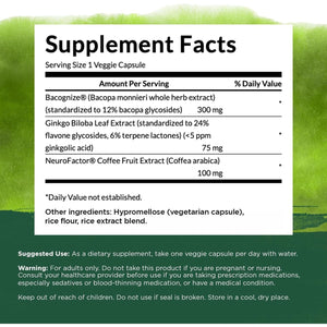 Swanson Pure Brainpower Brain Health Cognitive Memory Focus Support 60 Veggie Capsules