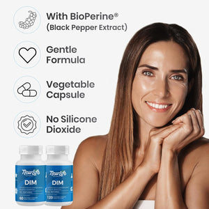 Newlife Naturals DIM Supplement 300Mg - Hormonal Acne, Estrogen Balance Pills, Post Menopause Relief - 60 Day Supply