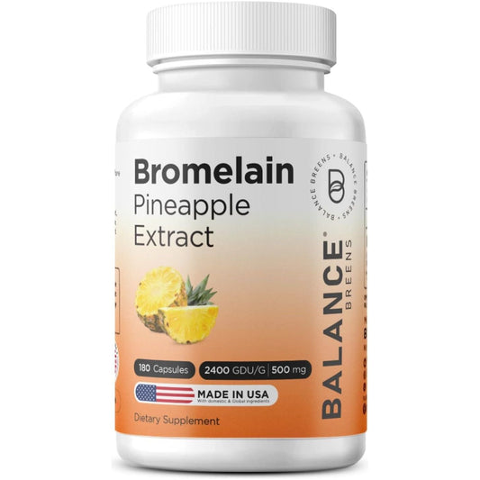 Balancebreens Bromelain 500Mg, 180 Capsules - Pineapple Extract Digestive Enzyme, Supports Digestion and Joint Health Supplement