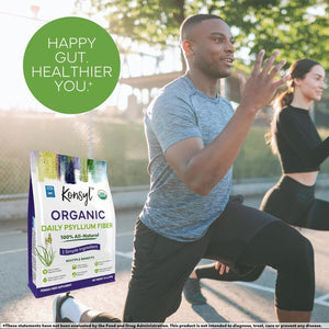Konsyl Organic Psyllium Fiber - USDA Certified Psyllium Husk Daily Fiber Powder - 340G Gusset Bag