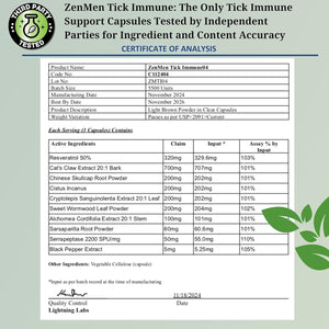 Tick Immune Support Supplement - Improved Formula - 90 Vegan Capsules, Made in the USA