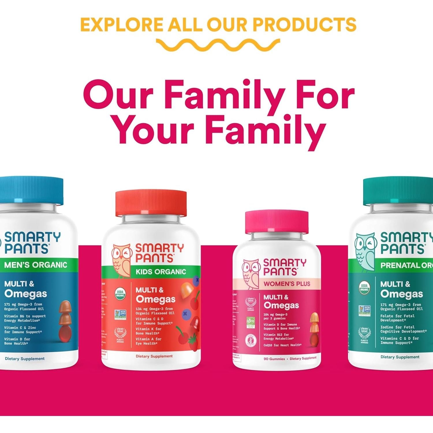 Smartypants Organic Women'S Multivitamin Gummies 120 Count (30 Day Supply)