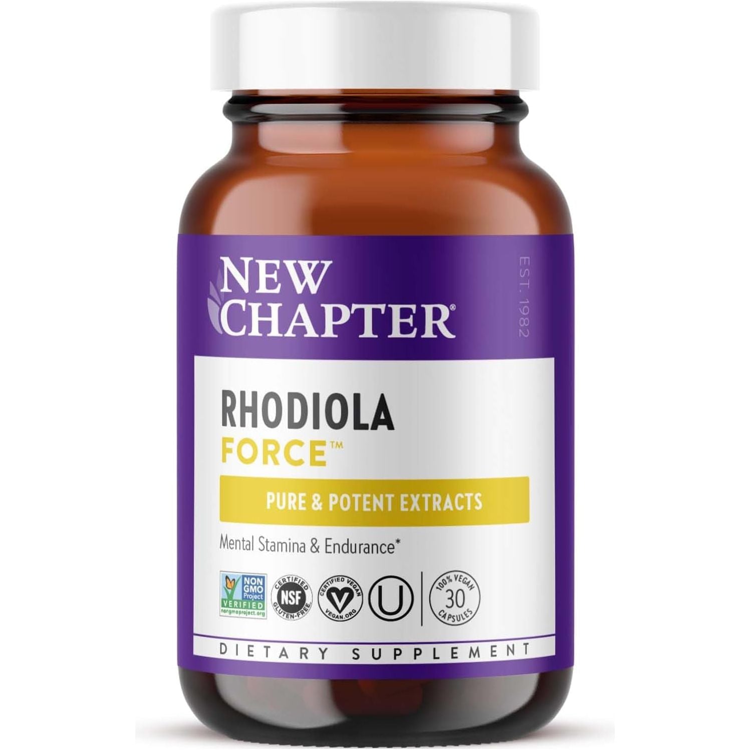 New Chapter Rhodiola Force 300Mg for Mental Focus & Stamina, Endurance + Mood Support + Stress Adaptogen - 30 Count