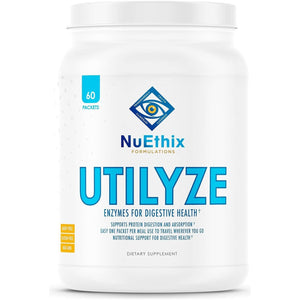 Nuethix Formulations Utilyze Enzymes for Digestive Wellness, Nutrient Absorption, 60 Travel Packets