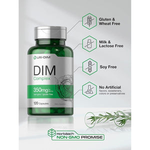 Horbäach DIM Supplement | 350Mg Complex |120 Capsules | Diindolylmethane | with Broccoli & Kale | Non-Gmo, Gluten Free