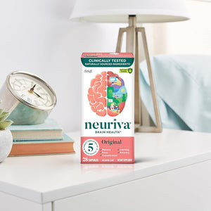 NEURIVA Original Decaffeinated Clinically Tested Nootropic Brain Supplement for Memory, Focus & Concentration 28Ct Capsules