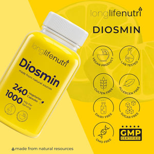 Diosmin 1000Mg Advanced Formula - for Circulatory Health Support 240 Capsules
