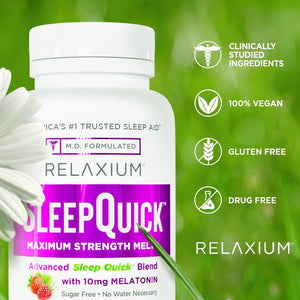 Relaxium Sleep Quick Maximum Strength Melts & Berry Flavor 100 Servings