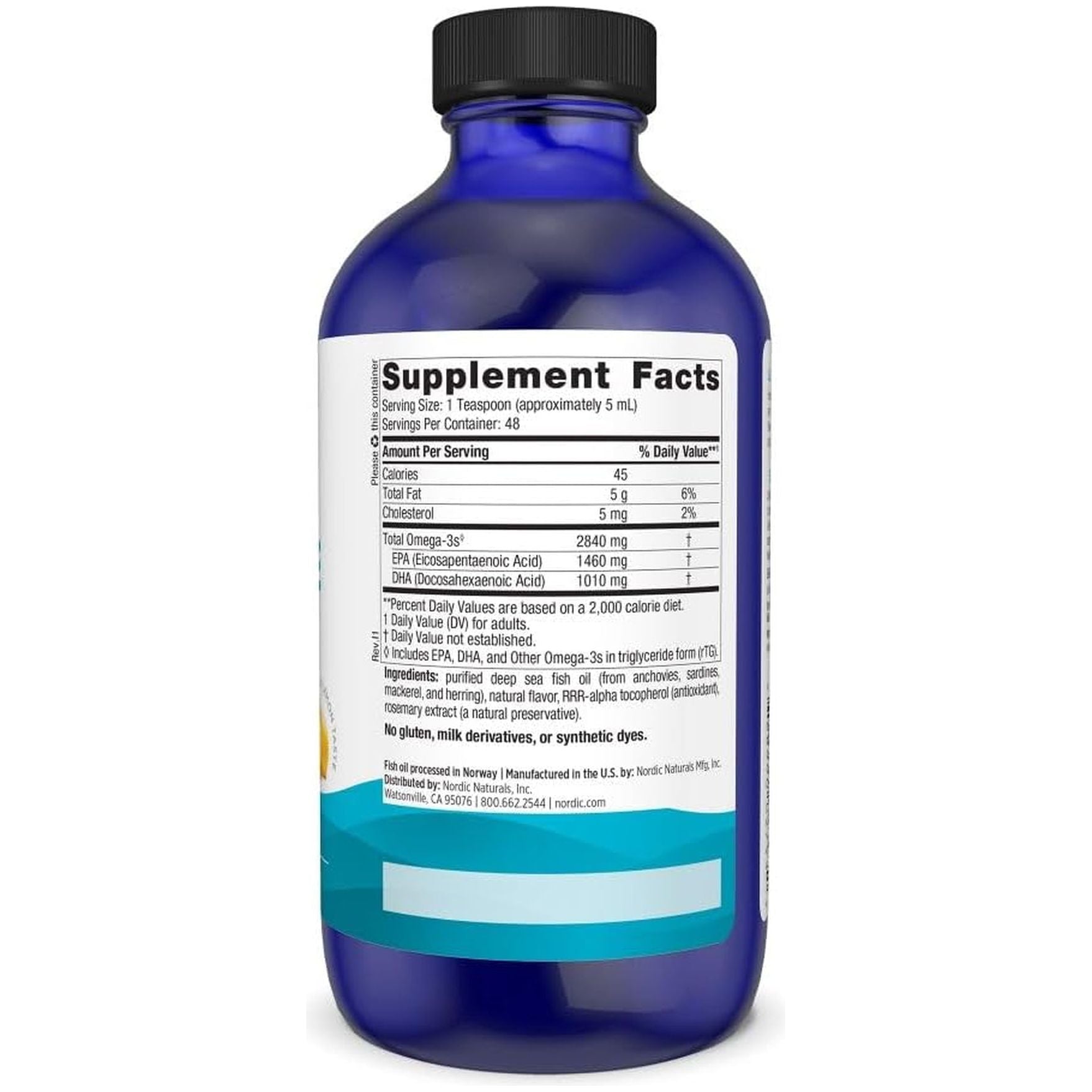 Nordic Naturals Ultimate Omega Liquid, Lemon Flavor - 2840 Mg Omega-3 - Promotes Brain & Heart Health - 48 Servings