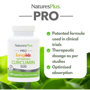 Natures plus PRO Longvida Curcumin 500 Mg - Promotes Healthy Free Radical Protection - 60 Servings