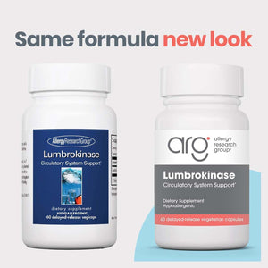 Allergy Research Group Lumbrokinase Supplement - Circulatory System Support- 60 Delayed Release Vegetarian Capsules