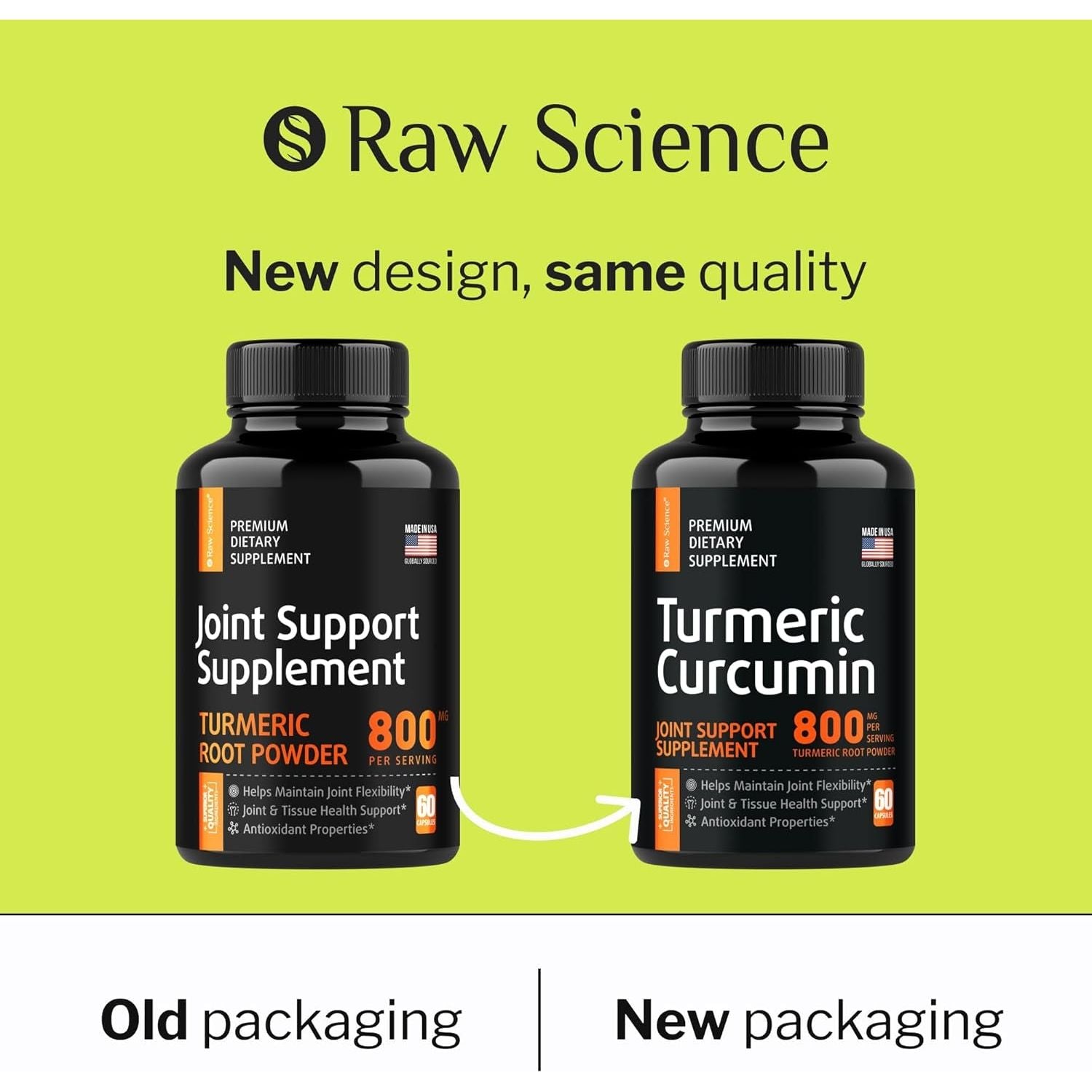 Joint Support Supplement with Turmeric Curcumin Glucosamine Chondroitin MSM Ginger Bromelain Nutritional Herbal Supplements 60 Capsules