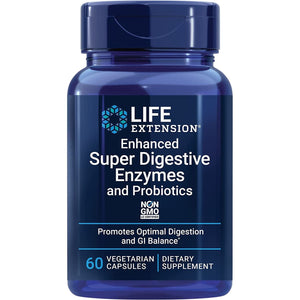 Life Extension Enhanced Super Digestive Enzymes & Probiotics - Plant-Based Diet Aid - 60 Vegetarian Capsules