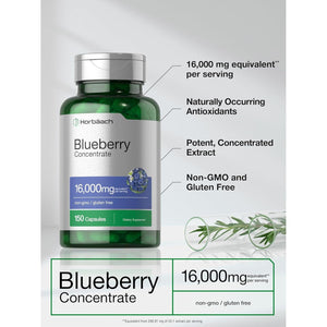 Horbäach Blueberry Extract Supplement | 150 Capsules | Blueberry Concentrate | Non-Gmo, Gluten Free