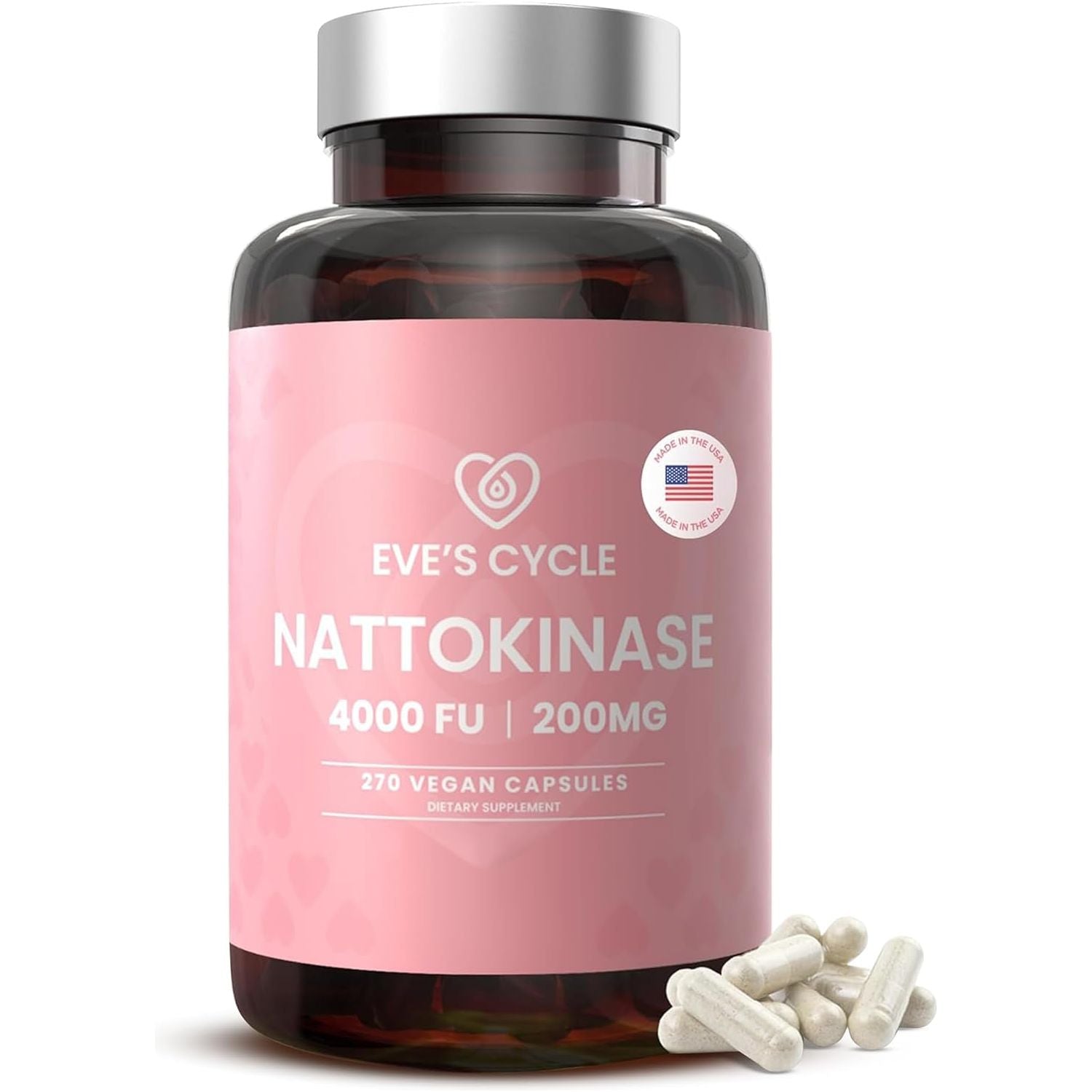 Eve'S Cycle Nattokinase 4000 FU - Premium Japanese Enzyme Supplement 270 Vegan Capsules