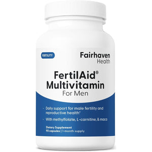 Fairhaven Health Fertilaid for Men | Male Fertility Support Includes L-Carnitine, Zinc, and Folate | 90 Capsules