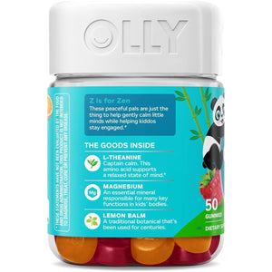 OLLY Kids Chillax Gummies, L-Theanine, Magnesium, Lemon Balm, Sherbet Flavor with Other Natural Flavor - 50 Count