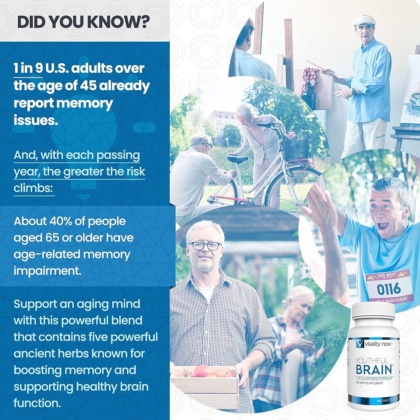 Youthful Brain | Memory & Brain Health Support Supplement - 30-Day Supply (60 Count)