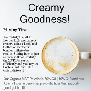 Intentionally Bare Organic MCT Oil Powder - 70% C8 & 30% C10 - Unflavored