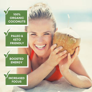 MCT Oil - Great for Focus & Gut Health - Non GMO, Cold Pressed, Paleo Friendly Capsules - 180 Softgels/3000mg