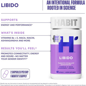 Habit Libido Supplement - Supports Energy and Performance (60 Capsules)