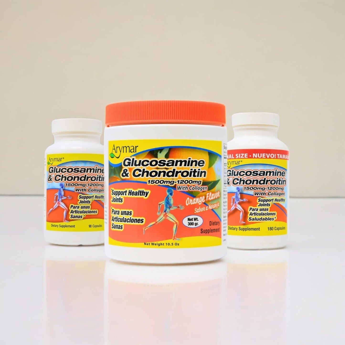 ARYMAR Glucosamine & Chondroitin with Collagen, Supports Joint Health (180 Capsules)