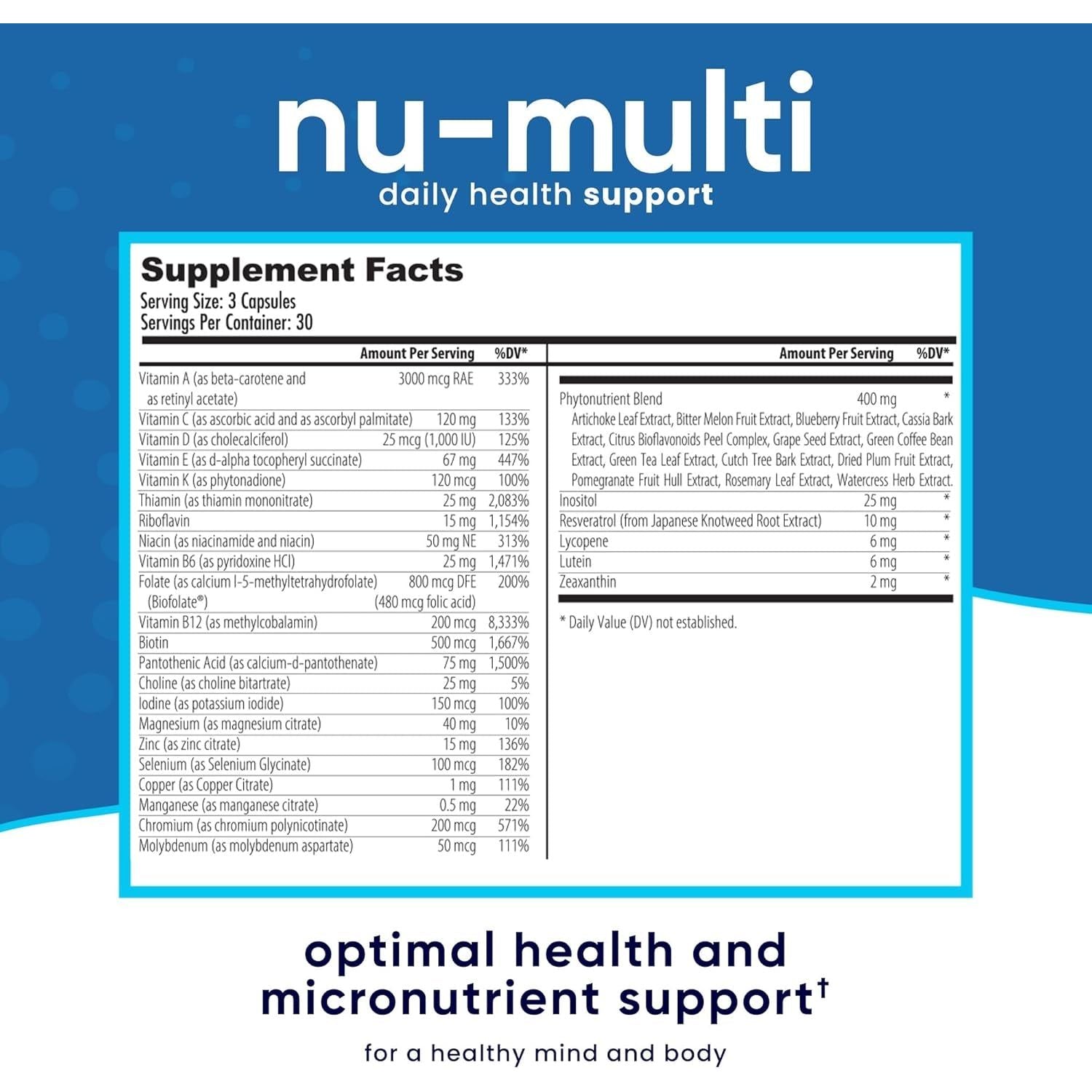 Nuethix Formulations Nu-Multi Foundational Micronutrient Support, 90 Capsules