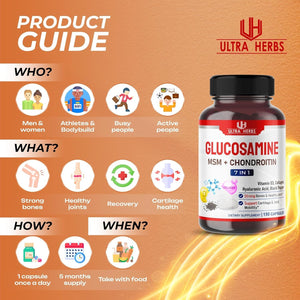Glucosamine Chondroitin MSM - Joint Mobility Support Supplement Enhanced with Collagen, Hyaluronic Acid, Vitamin D3 | 150 Capsules
