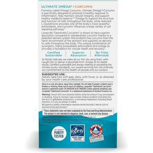 Nordic Naturals Omega Curcumin, Lemon - 1200 Mg Omega-3 + 400 Mg Optimized Curcumin - 60 Softgels