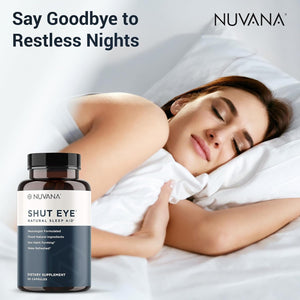 Shut Eye Natural Sleep Aid Supplement for Adults | 5Mg Melatonin 60 Capsules