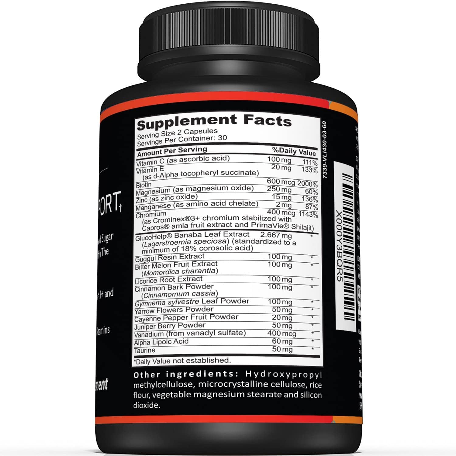 Premium Blood Sugar Support Supplement–Supports Healthy Blood Sugar Levels Already within Normal Range – 60 Capsules