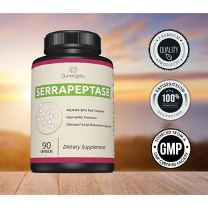 Premium Serrapeptase Enzyme Supplement – Helps Support Sinus Health – Powerful Serrapeptase Enzymes Formula – 40,000 SU- 90 Capsules